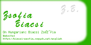 zsofia biacsi business card